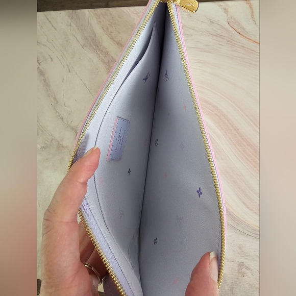 Louis Vuitton Spring In The City Neverfull Pochette Sunrise Pastel Wristlet - Picture 8 of 9